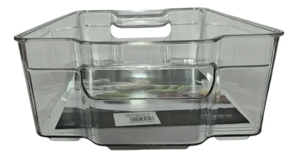 RECIPIENTE ORGANIZADOR DE PLASTICO TRANSPARENTE GRANDE PARA REFRIGERADORA