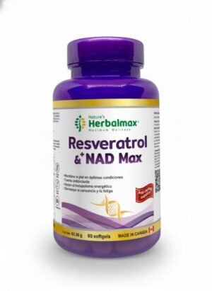 RESVERATROL & NAD MAX CAPSULAS 85.38mg ENVASE X60