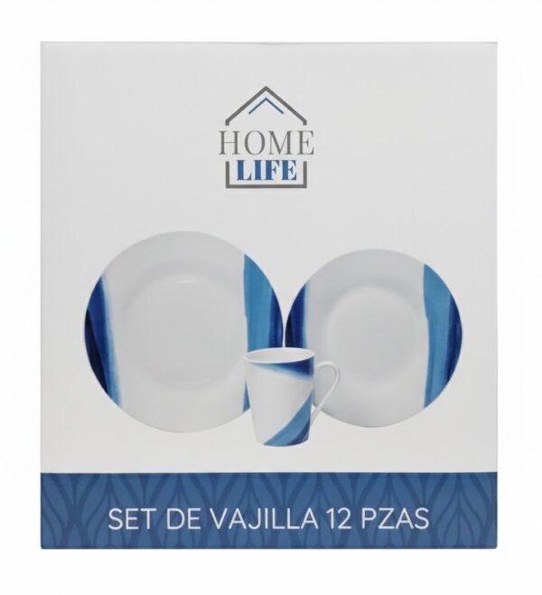 SET DE VAJILLA HOME LIFE - 12 PIEZAS