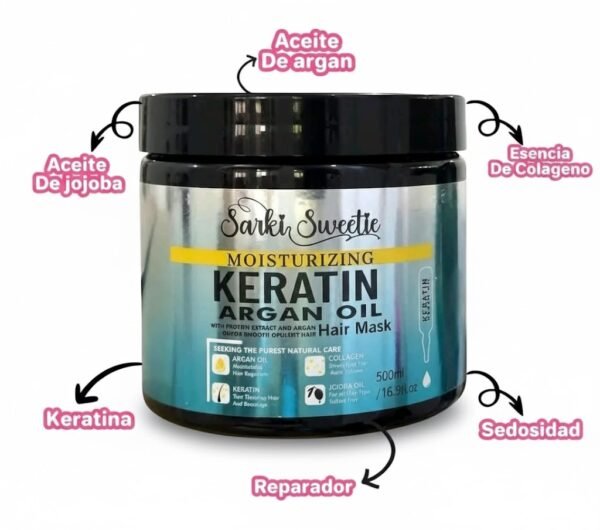 MASCARILLA HIDRATANTE PARA EL CABELLO CON QUERATINA Y ACEITE DE ARGAN